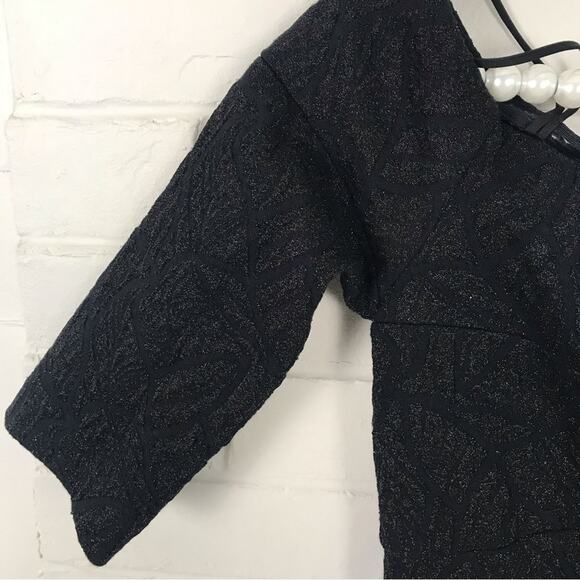 NWT Nicole Miller Collection Off The Shoulder Black Shimmer Dress SAMPLE - Picture 5 of 12